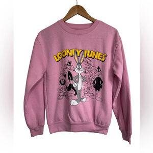 Looney Tunes Pink Crewneck Sweatshirt - Bugs Bunny & Gang - Women's Size XS